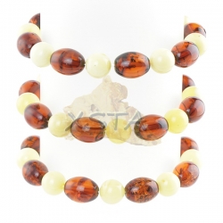 Olive round Baltic amber bracelet